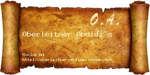 Oberleitner Abdiás névjegykártya